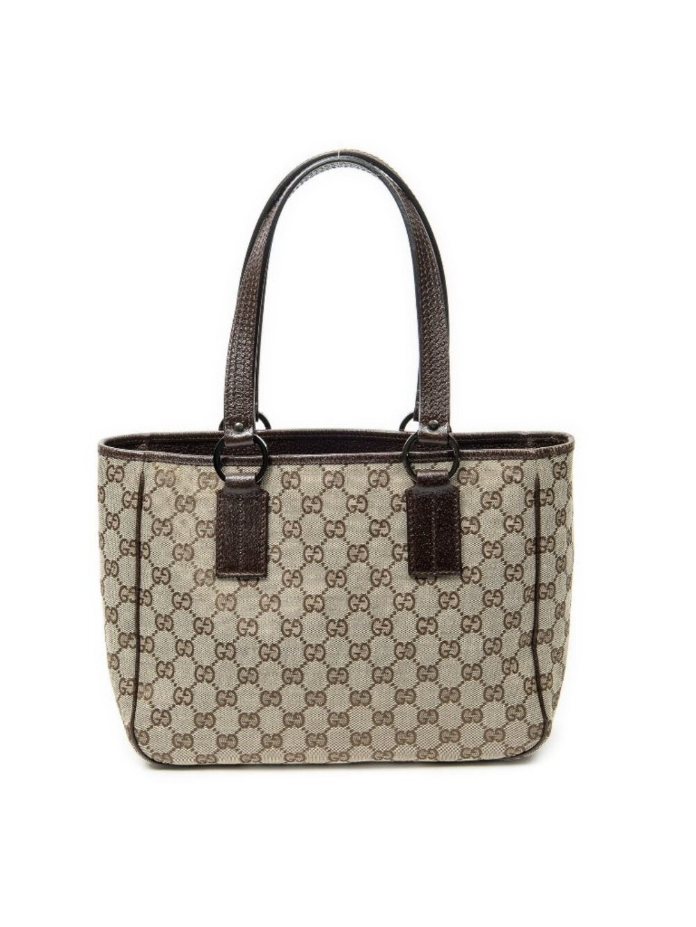 Gucci Small Shoulder Tote Beige Brown GG Canvas